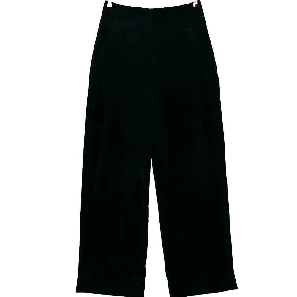 Maven Velvet Wide Leg Trousers High Waisted Pants Womens Medium M Black‎